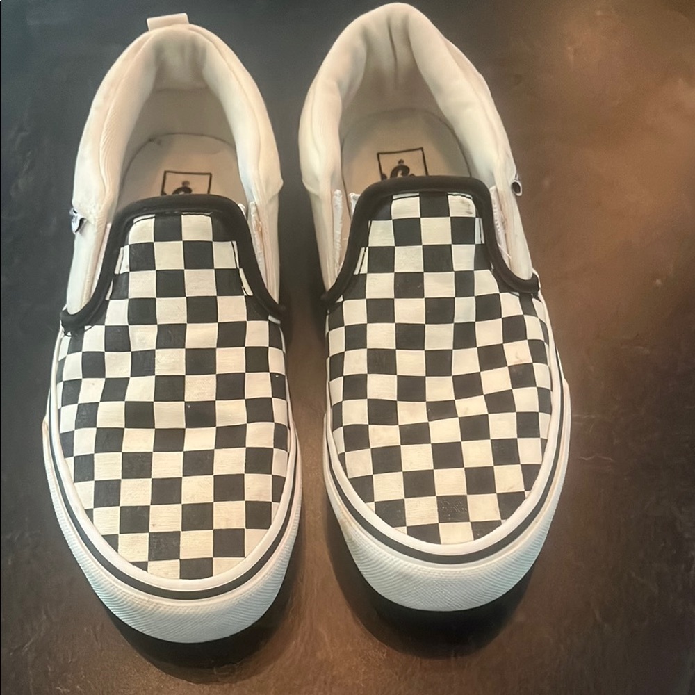 Vans Kids Black and White Checkered Sneakers
